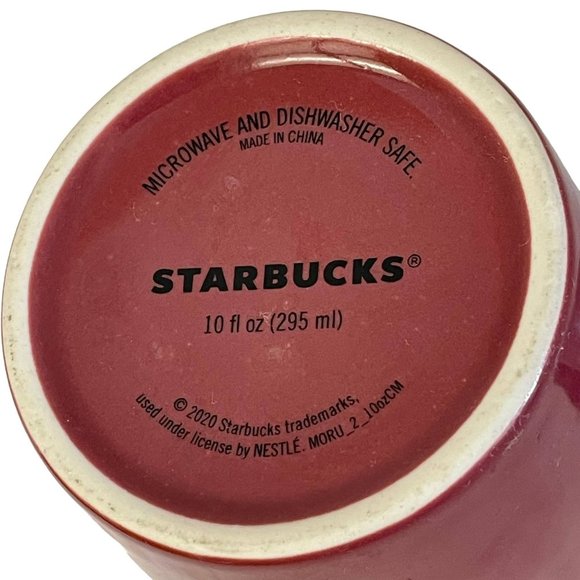 STARBUCKS Mugs Cups Red Ceramic 2020 Coffee Tea Hot Chocolate 10 oz - Picture 2 of 4